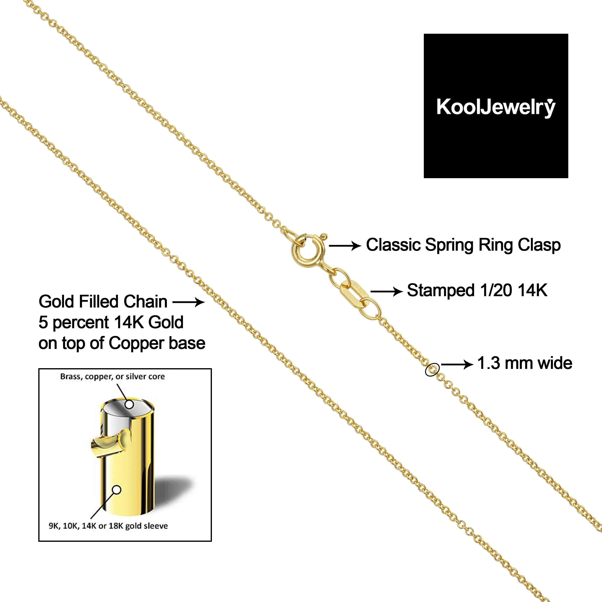 Kooljewelry 14k Gold Filled Cable Chain Necklace 45 cm (18 inch) | Elegant Everyday Jewelry - view 3