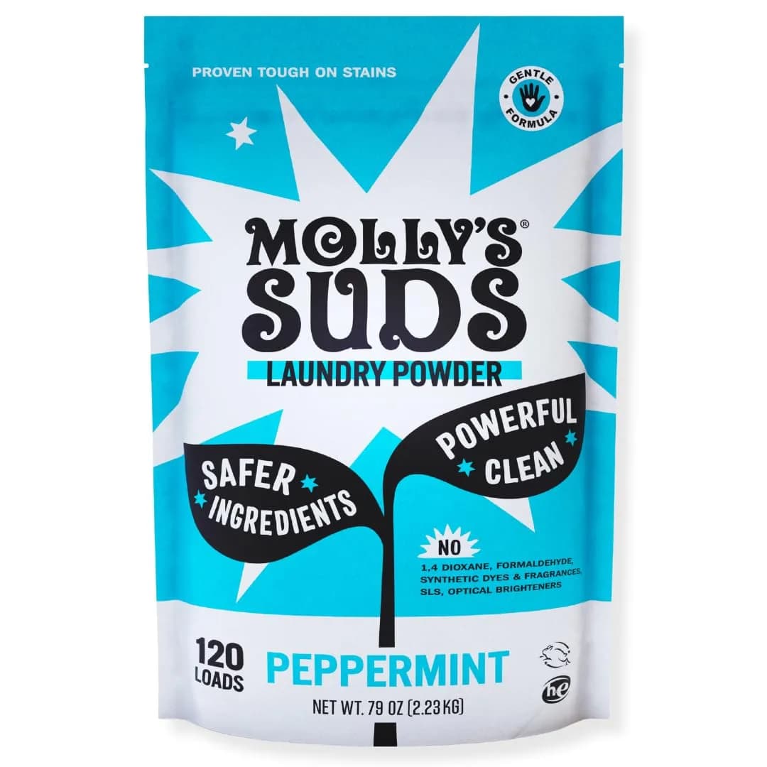 Molly's Suds Peppermint Laundry Detergent Powder 120 Loads | EWG Rated A for Sensitive Skin - main product image