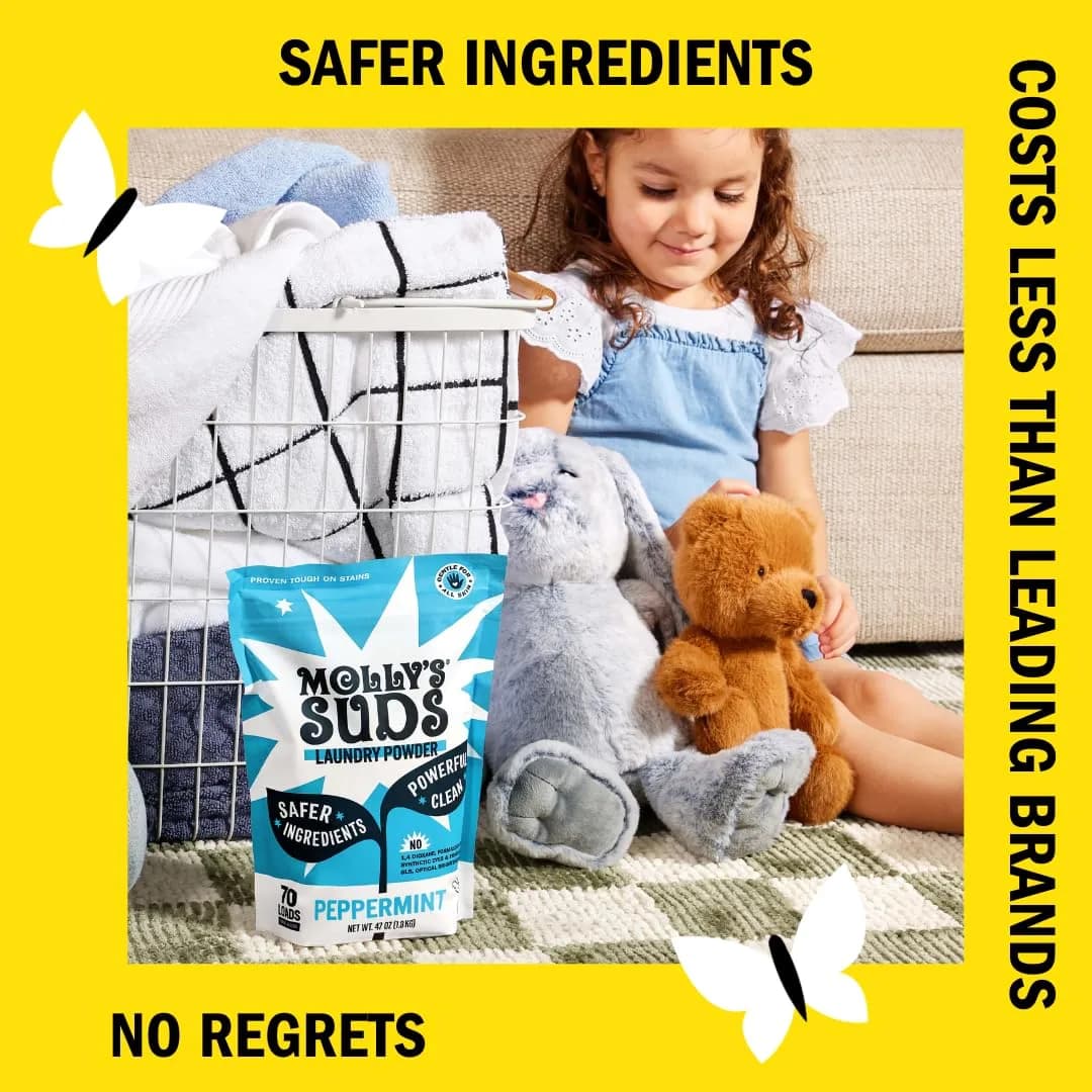 Molly's Suds Original Laundry Detergent Powder - Peppermint Scent, 120 Loads | Sensitive Skin Formula - view 3