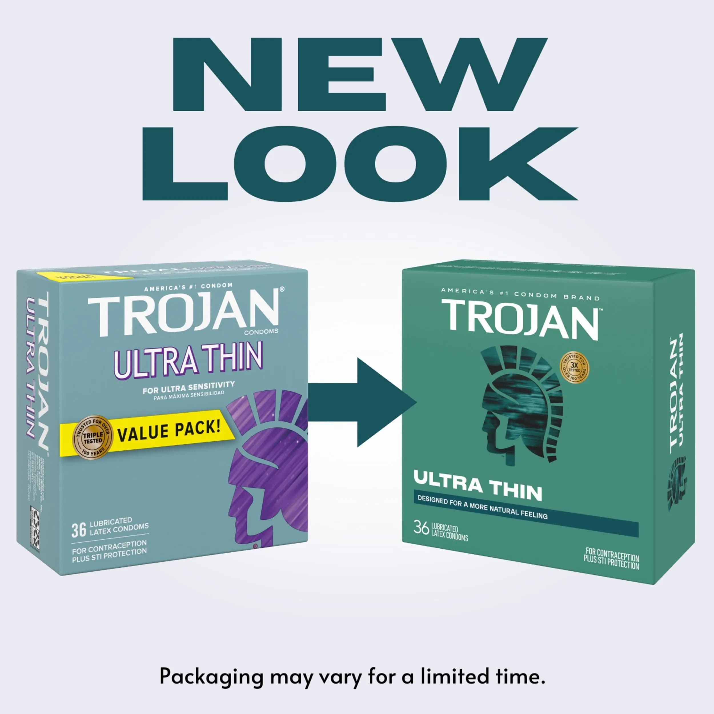 TROJAN Ultra Thin Condoms for Sensitivity, Lubricated, 36 Count | Natural Feeling & Trusted Protection - view 2