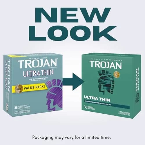 TROJAN Ultra Thin Condoms for Sensitivity, Lubricated, 36 Count | Natural Feeling & Trusted Protection thumbnail 2