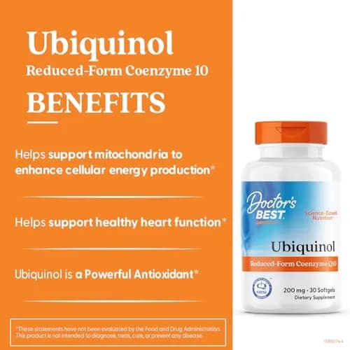 Doctor's BEST Kaneka Ubiquinol 200 mg Softgels (30 Count) | Heart Health & Antioxidant Support thumbnail 2