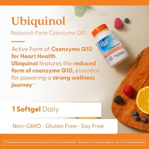 Doctor's BEST Kaneka Ubiquinol 200 mg Softgels (120 Count) | Heart Health & Antioxidant Support thumbnail 4