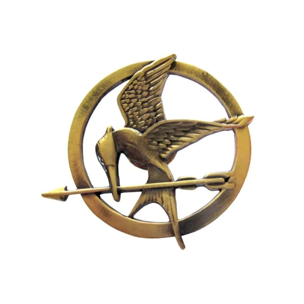 NECA The Hunger Games Mockingjay Prop Rep Pin | Bronze Metal, 1.5" Diameter, Unisex