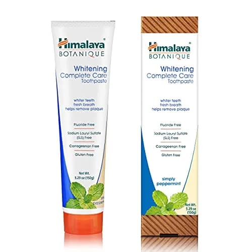 Himalaya Botanique Whitening Complete Care Toothpaste Peppermint 150g (5.29 oz) | Fluoride-Free Whitening & Plaque Control thumbnail 1
