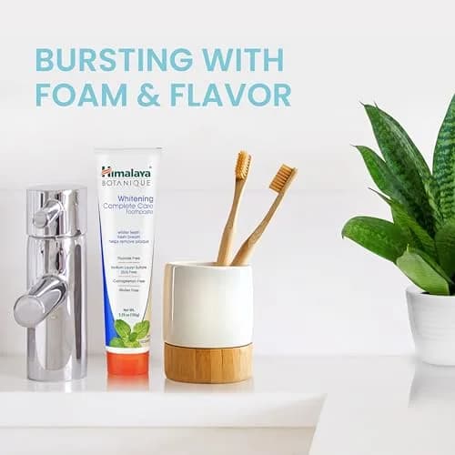 Himalaya Botanique Whitening Complete Care Toothpaste Peppermint 150g (5.29 oz) | Fluoride-Free Whitening & Plaque Control thumbnail 6