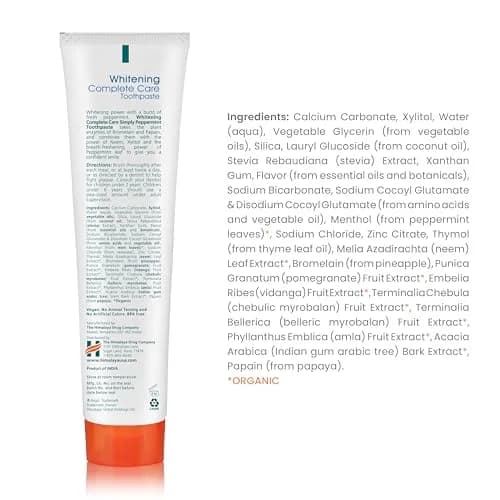 Himalaya Botanique Whitening Complete Care Toothpaste Peppermint 150g (5.29 oz) | Fluoride-Free Whitening & Plaque Control thumbnail 2