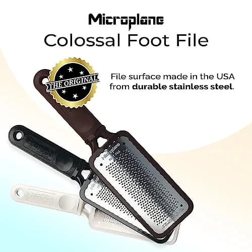 Microplane Colossal Foot File Scraper 5.25in x 2.25in | Stainless Steel Dead Skin Callus Remover for Feet thumbnail 3