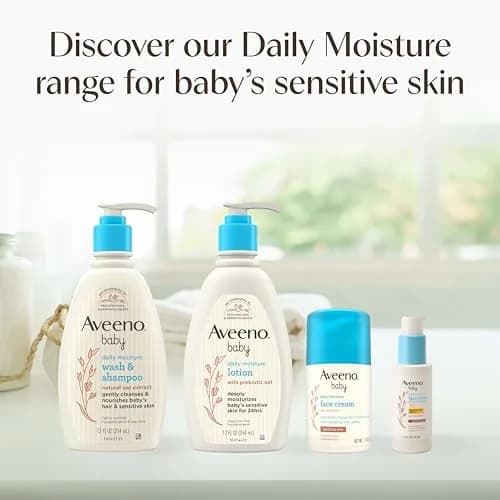 Aveeno Baby Daily Moisture Gentle Wash & Shampoo 354ml (12 Fl Oz) | Tear-Free & Hypoallergenic for Sensitive Skin thumbnail 8