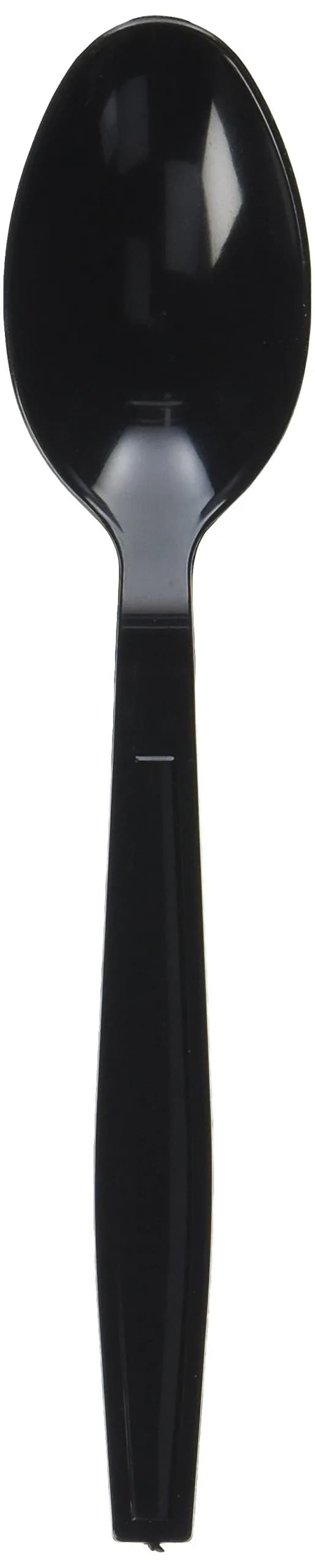 Flairware Extra Heavy Black Spoon 7" | Premium Disposable Cutlery for Events