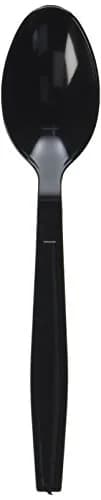 Flairware Extra Heavy Black Spoon 7" | Premium Disposable Cutlery for Events thumbnail 1