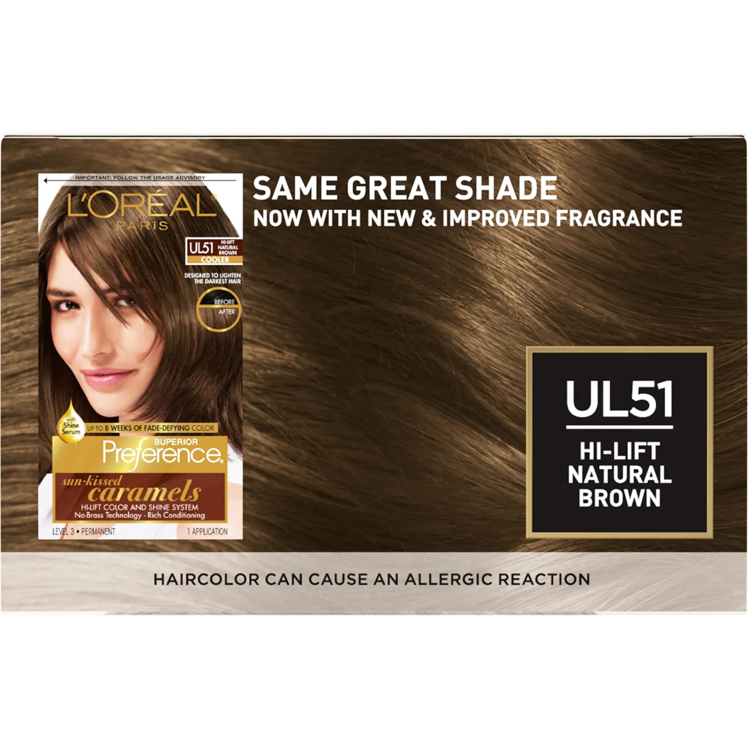 L'Oreal Paris Superior Preference Fade-Defying + Shine Permanent Hair Color UL51 Hi-Lift Natural Brown | Permanent Hair Color for Dimension - view 2