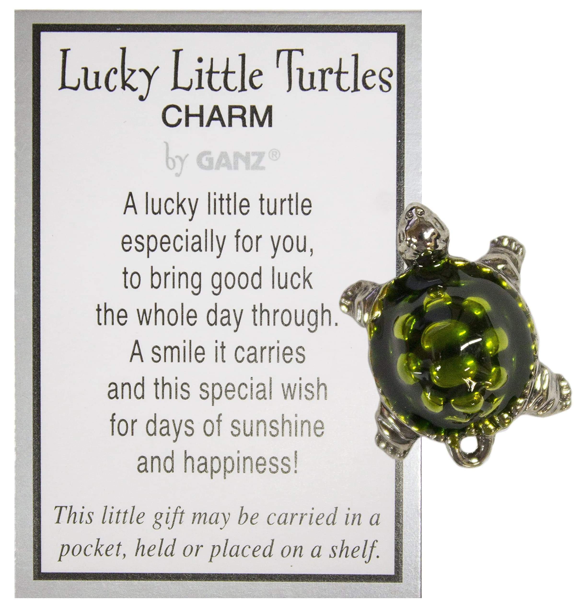 Ganz Lucky Little Turtle Charm with Story Card | 0.38 inch H — Multicolor