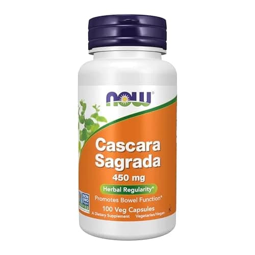 NOW Foods Cascara Sagrada 450 mg Herbal Regularity Supplement 100 Veg Capsules | Promotes Bowel Function thumbnail 1