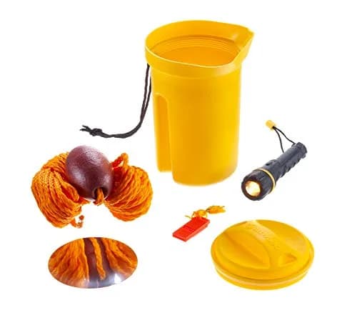attwood Bailer Safety Kit - Emergency Boating Safety Equipment | Includes Flashlight, Whistle & Floatable Line thumbnail 1