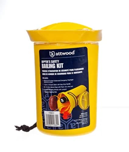 attwood Bailer Safety Kit - Emergency Boating Safety Equipment | Includes Flashlight, Whistle & Floatable Line thumbnail 5