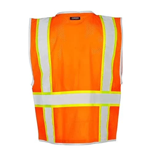 Kishigo Premium Brilliant Series Heavy Duty Unisex Safety Vest 1511 | ANSI Class 2, 6 Pockets, Orange, 3X thumbnail 5