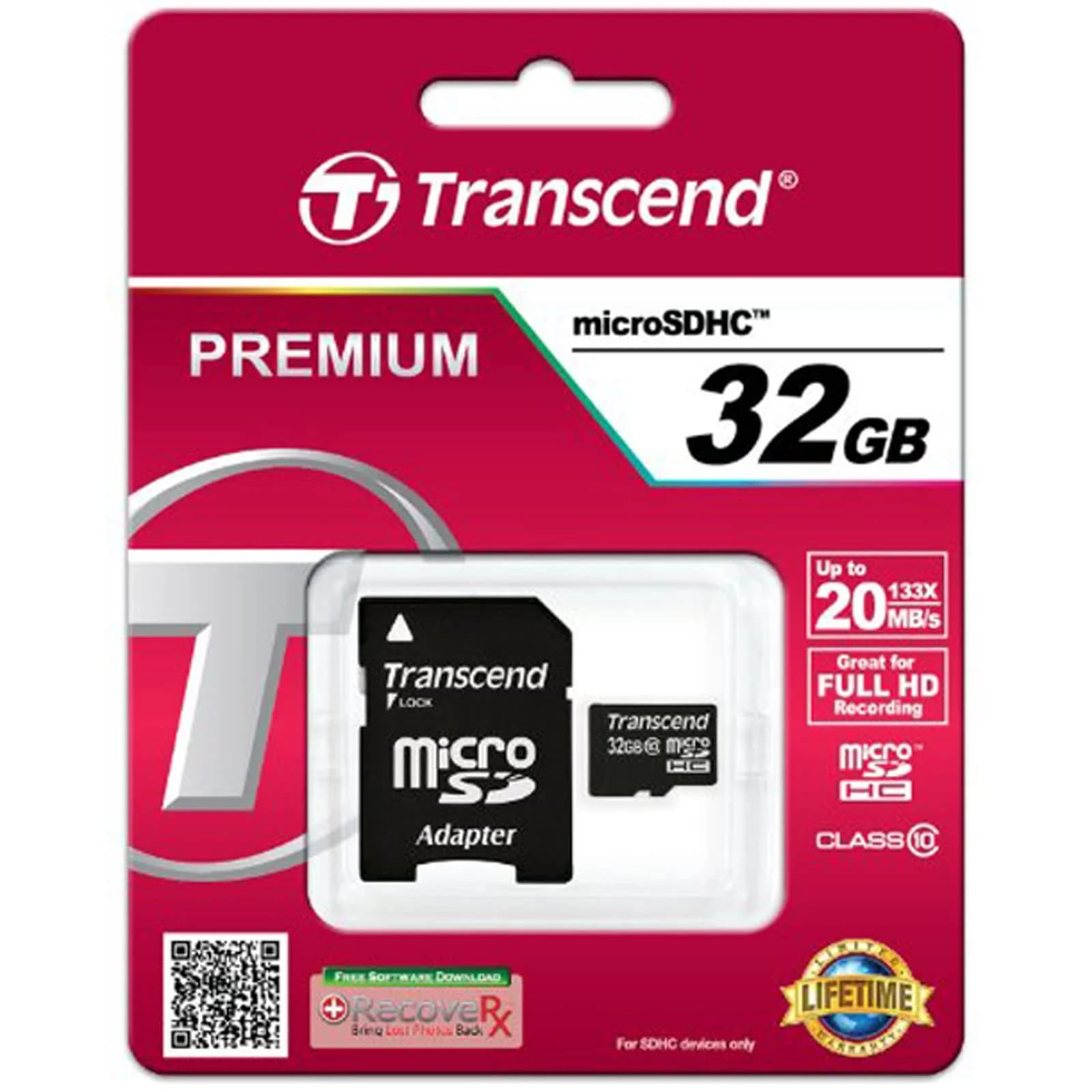 Transcend 32GB microSDHC Class 10 Memory Card with Adapter - 30 MB/s Write Speed thumbnail 3