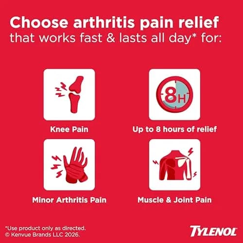 Tylenol 8-Hour Extended Release Caplets, 650 mg Acetaminophen, 100 Count | Pain Relief for Adults thumbnail 2