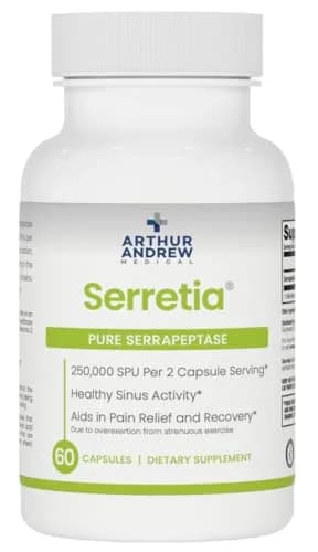 Arthur Andrew Medical Serretia 60 Capsules | Pure Serrapeptase Enzyme for Recovery & Sinus Support thumbnail 1