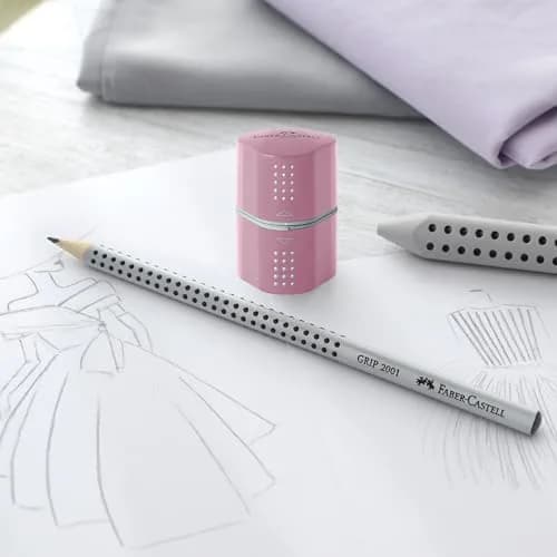 Faber-Castell Grip Trio Pencil Sharpener Rose Shadows | 3-in-1 Manual Sharpener for Graphite, Color, Jumbo Pencils thumbnail 7