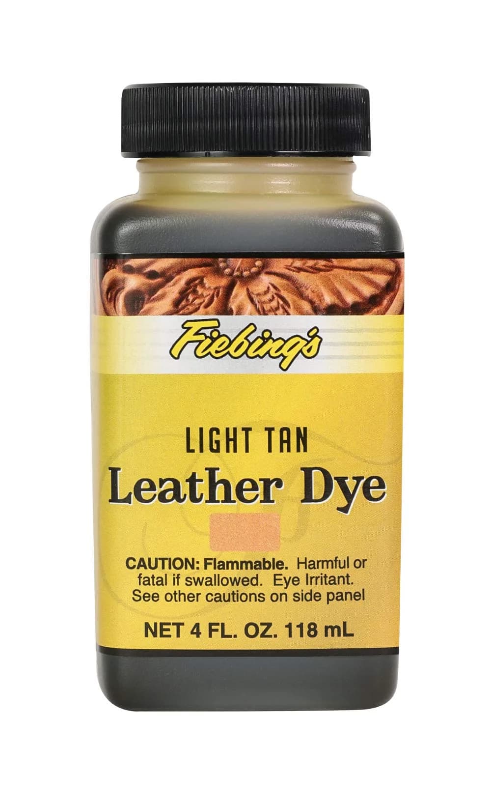 Fiebing's Leather Dye 4oz Light Tan - Alcohol-Based Penetrating Dye for Leather & Wood - main product image
