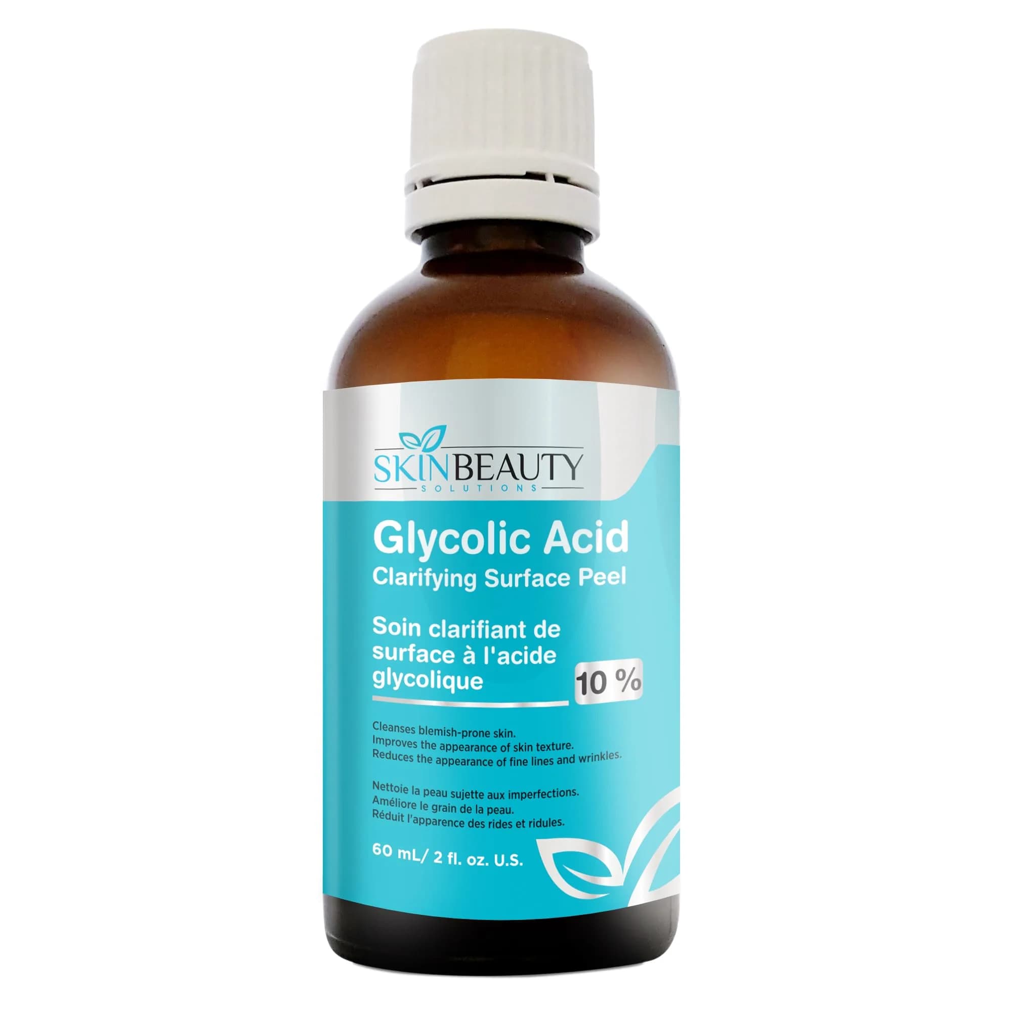 Skin Beauty Solutions Glycolic Acid 35% Buffered Skin Exfoliant for Visibly Smoother Skin, 2 Fl Oz