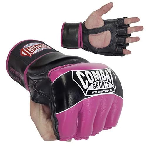 Combat Sports Pro Style Grappling MMA Gloves (Black, Medium) | Open-Palm, 5oz, Synthetic Leather thumbnail 5
