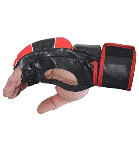 Combat Sports Pro Style Grappling MMA Gloves (Black, Medium) | Open-Palm, 5oz, Synthetic Leather thumbnail 8