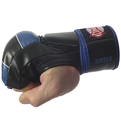 Combat Sports Pro Style Grappling MMA Gloves (Black, Medium) | Open-Palm, 5oz, Synthetic Leather thumbnail 4