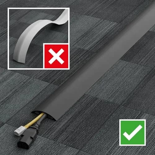 D-Line 6ft Floor Cord Cover Cable Protector 1.6m (6ft) | Heavy Duty PVC Cable Management for Offices and Homes thumbnail 7