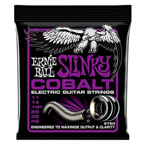 Ernie Ball Power Slinky Cobalt Electric Guitar Strings 11-48 Gauge | Enhanced Bass & Crisp Highs — Power (11-48)