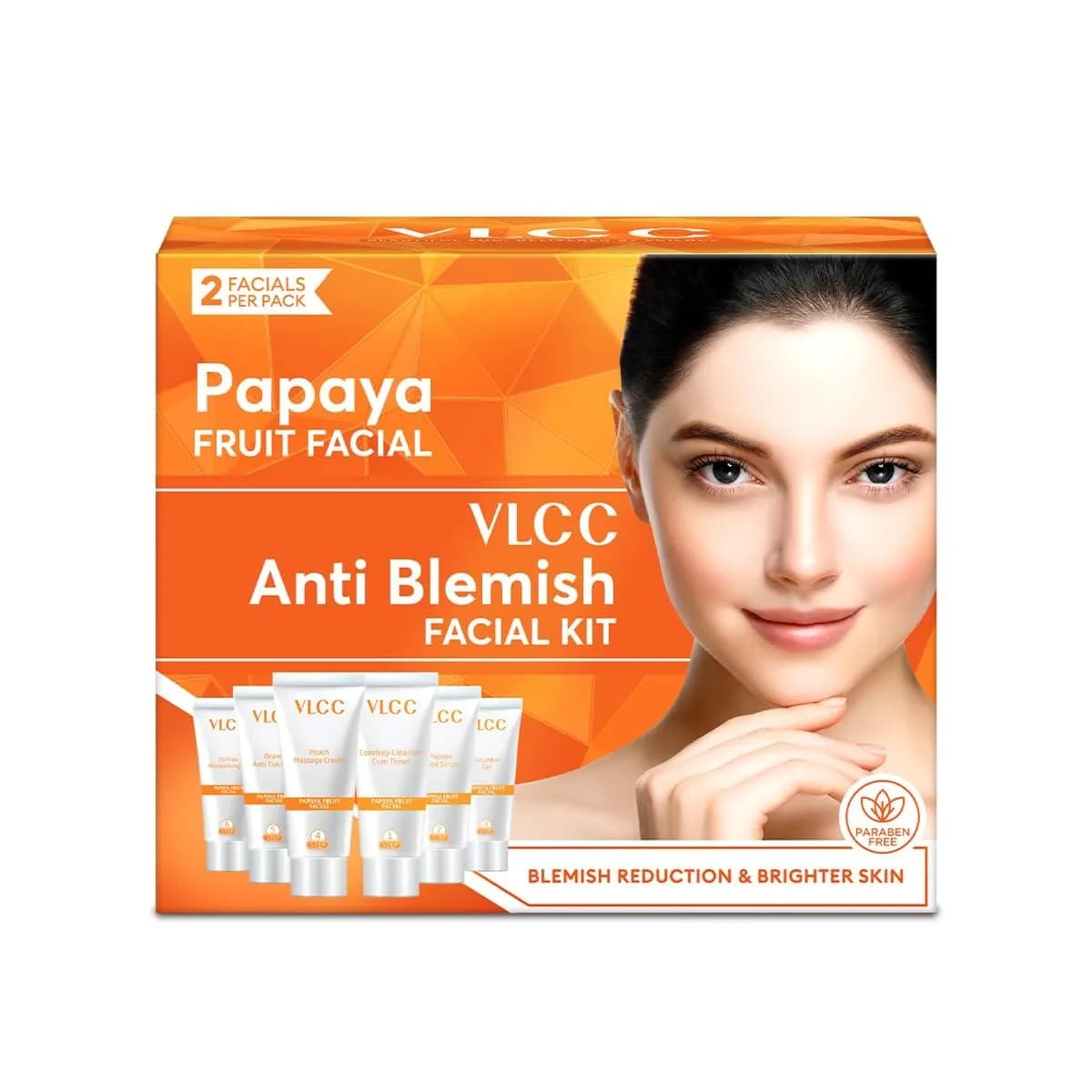 VLCC Papaya Fruit Single Facial Kit 60ml (2.03 Fl Oz) | Hydrates and Brightens Skin - main product image