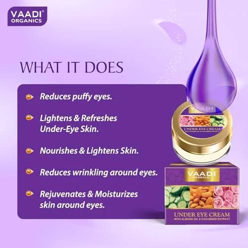 Vaadi Herbals Natural Under Eye Cream 30g (1.06 oz) | Reduces Fine Lines & Wrinkles thumbnail 4