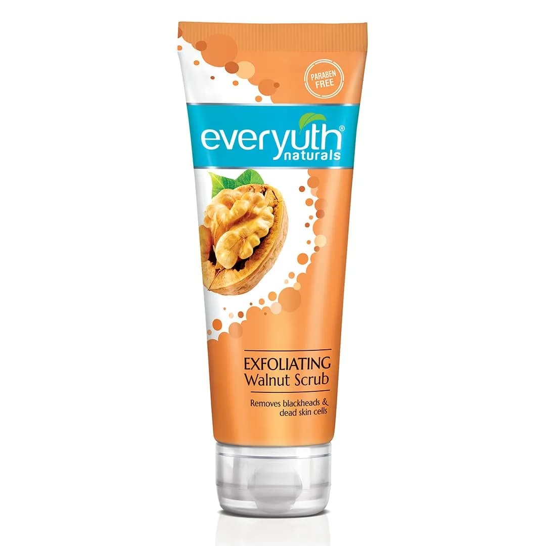 Everyuth Walnut Exfoliating Scrub 100g | Nano Multi-vita & Walnut Shell Particles for All Skin Types — Clear
