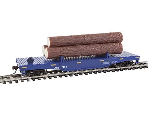 Walthers Trainline Log Dump Car HO Scale Model Railroad - Alaska Railroad #17102 | 1:87 Scale Model thumbnail 1