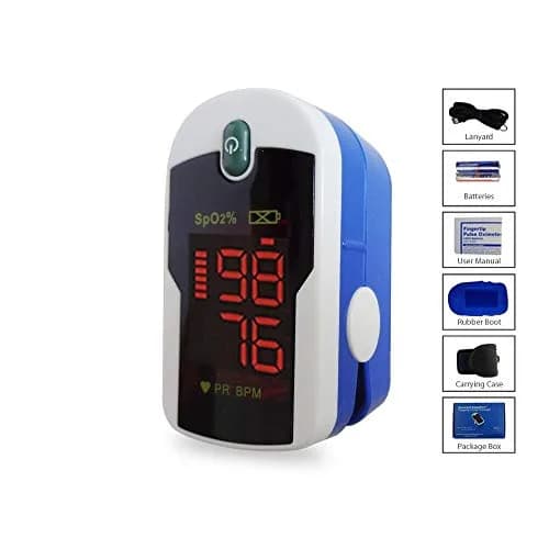 Concord Fingertip Pulse Oximeter with Reversible Display | Accurate Blood Oxygen & Pulse Monitoring (Sapphire) thumbnail 2