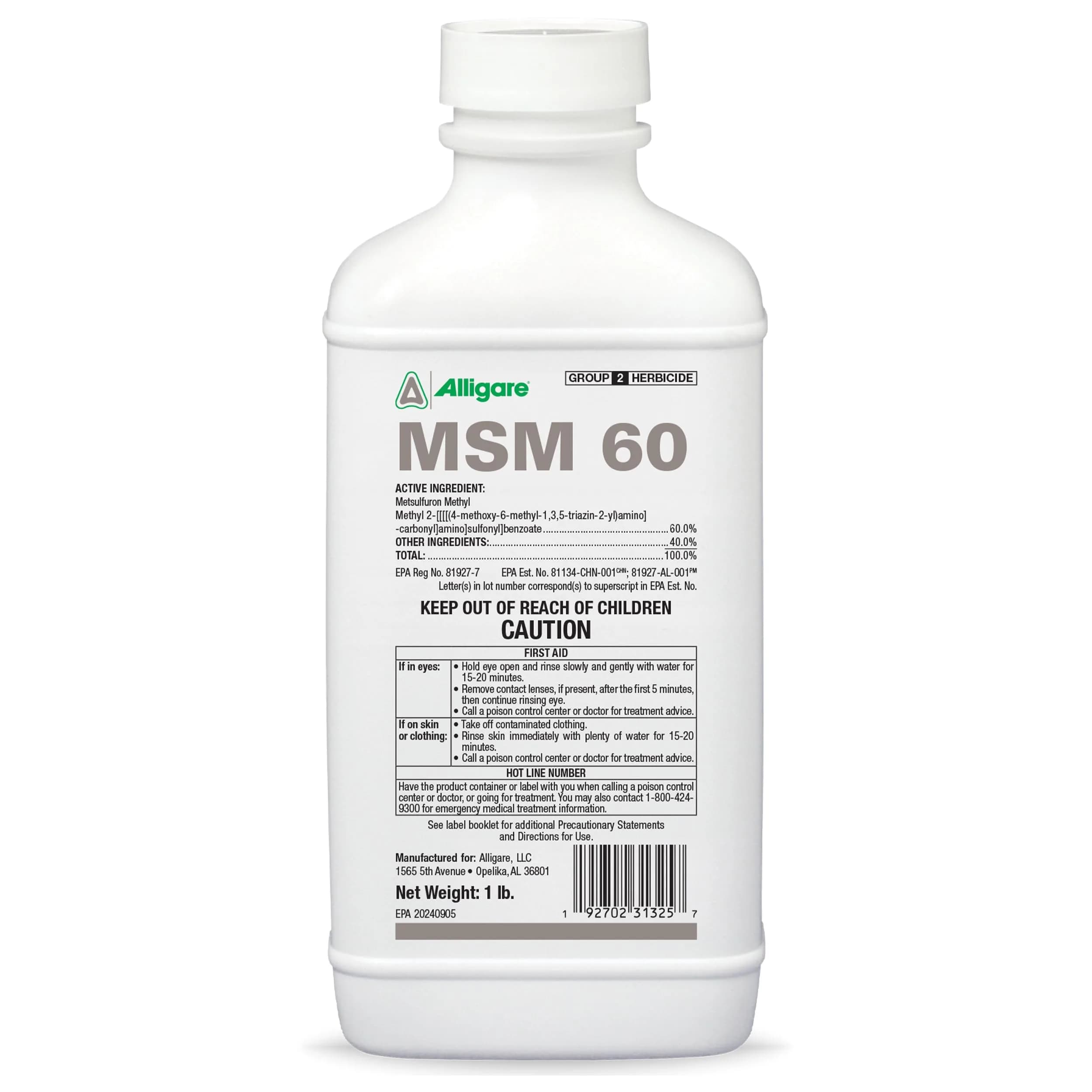 ALLIGARE MSM 60 DF - Selective Broadleaf Weed & Brush Killer 16 oz | Economical, Targeted Control — 16 oz