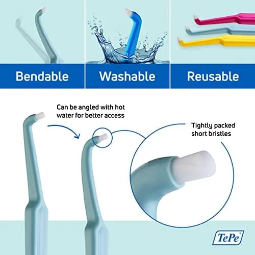 TePe Compact Tuft Toothbrush Small Head Orthodontic Brush for Braces, Implants, Dentures | Swedish Dental Quality thumbnail 4