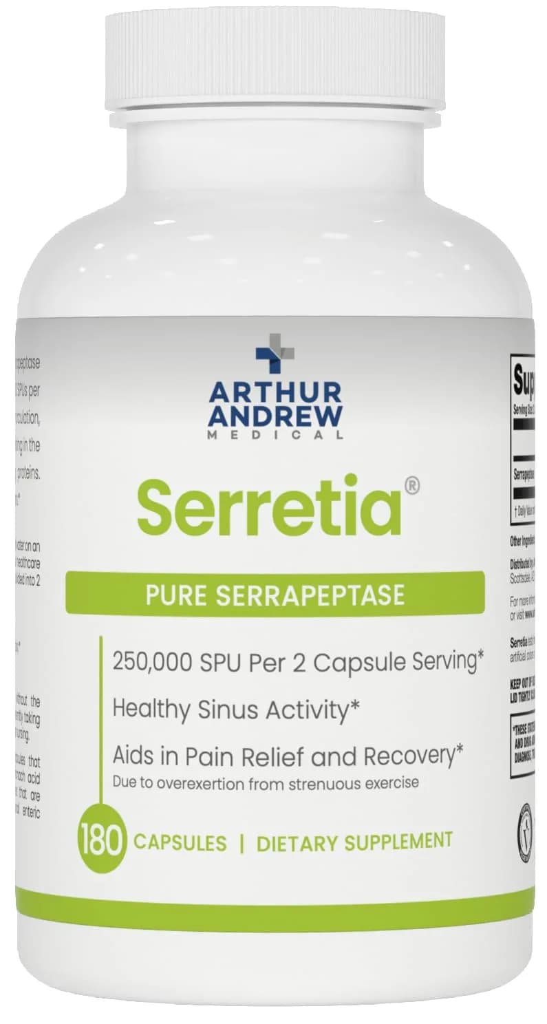 Arthur Andrew Medical Serretia 180 Capsules | Supports Recovery & Sinus Health