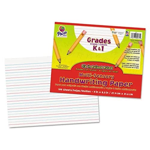 Pacon 2471 Multi-Sensory Raised Ruled Paper 8.5 x 11 inches | Conforms to D'Nealian & Zaner-Bloser styles thumbnail 1