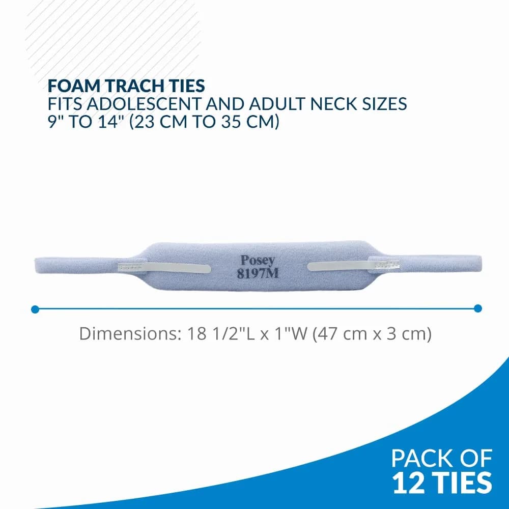 Posey Foam Trach Tie Medium 47 cm (18.5") | Secures Tracheostomy Tube Comfortably - view 2