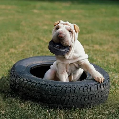 KONG Extreme Tires Natural Rubber Chew Toy for Medium/Large Dogs | Durable Treat-Dispensing Tire Toy thumbnail 4