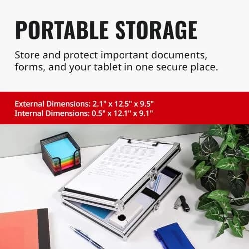 Vaultz Locking Storage Clipboard with Key Lock, Black | Secure 8.5x11 Document Holder thumbnail 7