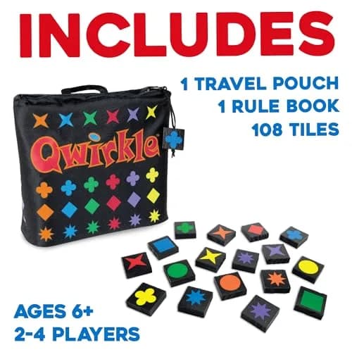 MindWare Travel Qwirkle Strategy Tile Board Game for 2-4 Players | Portable Family Strategy Game in Travel Pouch thumbnail 5