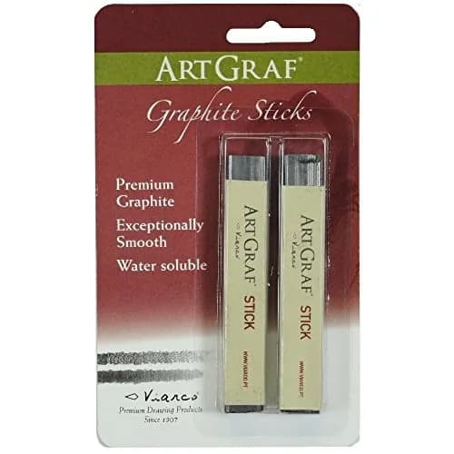 ArtGraf Water-soluble Graphite Sticks Grey 2 Count (Pack of 1) | Artist Drawing & Painting Tool thumbnail 1
