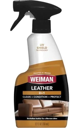 Weiman Leather Cleaner & Conditioner Spray 355ml (12 Fl Oz) | UV Protection for Auto Interiors & Furniture — (12 Fl Oz)