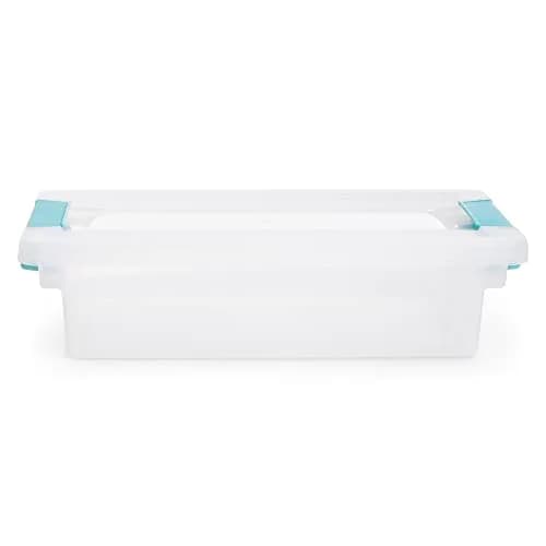 Sterilite Regular Clip Box Small Blue Plastic | Clear Lid & Base for Easy Identification thumbnail 4