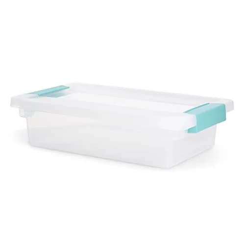 Sterilite Regular Clip Box Small Blue Plastic | Clear Lid & Base for Easy Identification thumbnail 2