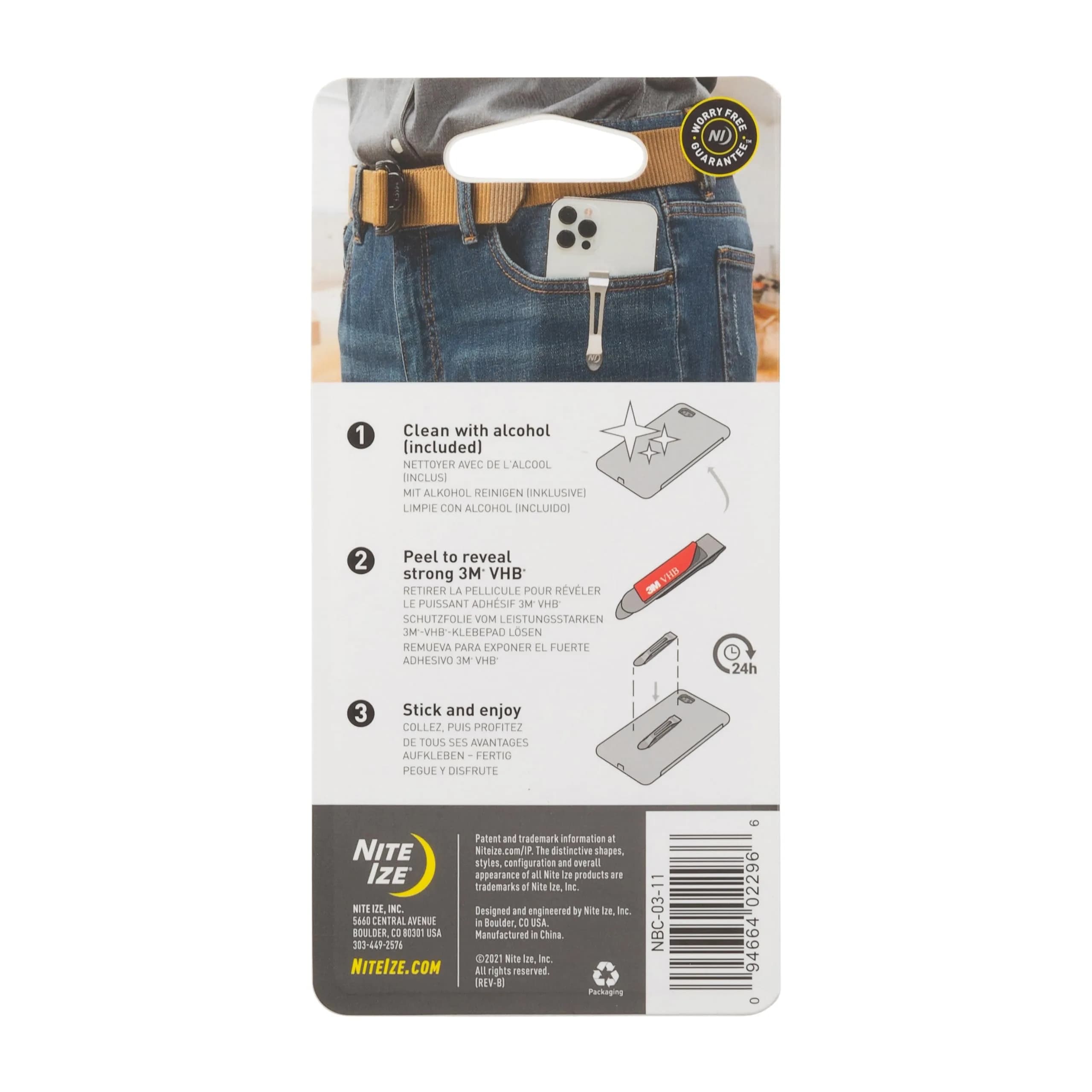 Nite Ize HipClip Mountable Clip for Phones, Silver | Attaches to Pockets, Waistbands, and Bags - view 6